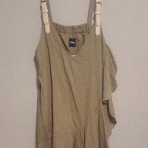 Casual Olive/Beige Camisole Top
